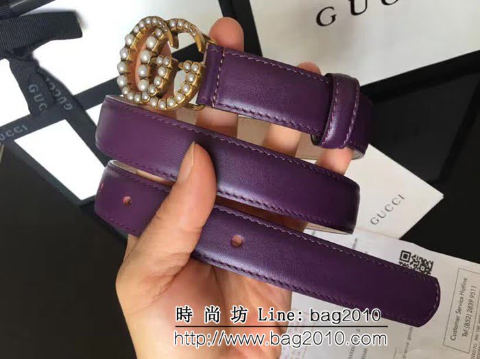 古馳CUCCI 爆款 頂級雙面頭層小牛皮 純銅珍珠扣高端女士皮帶 GHG1110